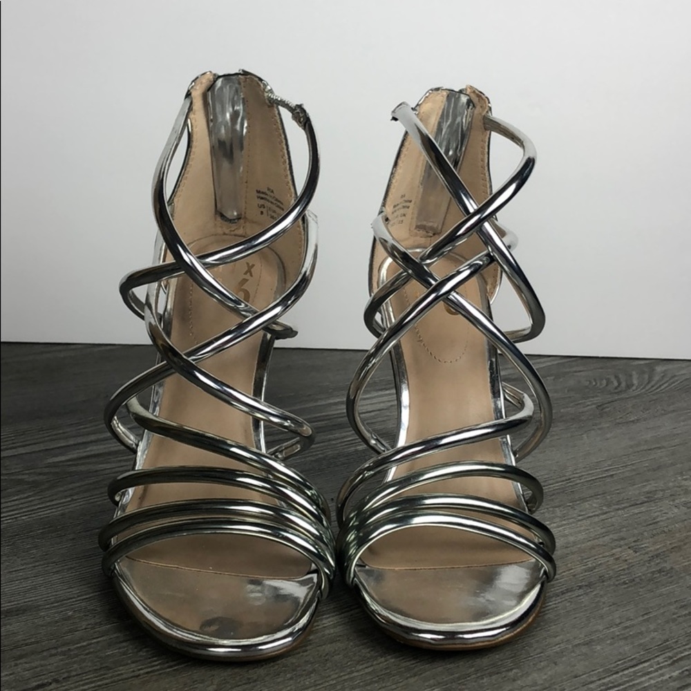 Mix No 6-Size 8 silver strapped heels NWOT